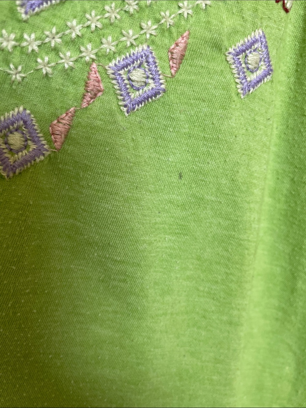 Johnny Was Lime Green Embroidered Floral Tunic - Picture 6 of 7